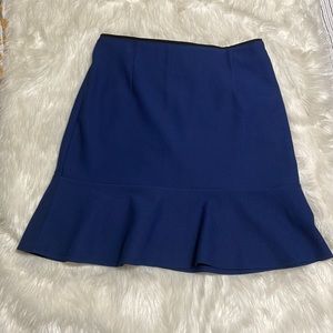 Bison Bisou Textured Blue Flared Hem Skirt